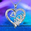 Shaped Dazzling Heart Love Mom Necklace In Alluring Alloy For Chic Mothers Day Gifts