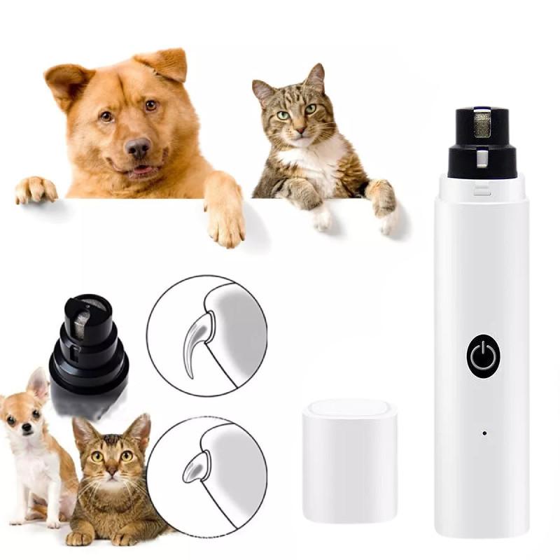 White Abs Electric Nail Clipper For Dogs With Led Light Ideal For Pet Grooming