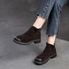 Johnature Matte Leather Chelsea Boots Commuter Cowhide Short Boots Versatile Women's Shoes