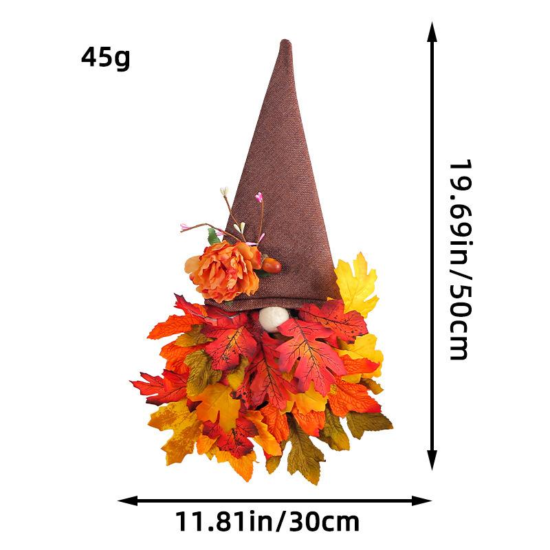 Zhongran Autumn Harvest Festival Doll Door Hanging 2023 Pastoral Pointed Hat Wreath Mori Photo Prop Hat