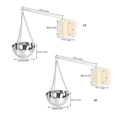 Sauna Aromas Bowl with Wood Plate and Screws Stainless Steels Aromas Oil Cup Essential Oil Fragrances Diffuser Bowl