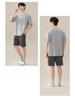 Herren Sommer Kühlendes Pyjama-Set - Kurzarm und Shorts, Lässige und Leichte Hauskleidung