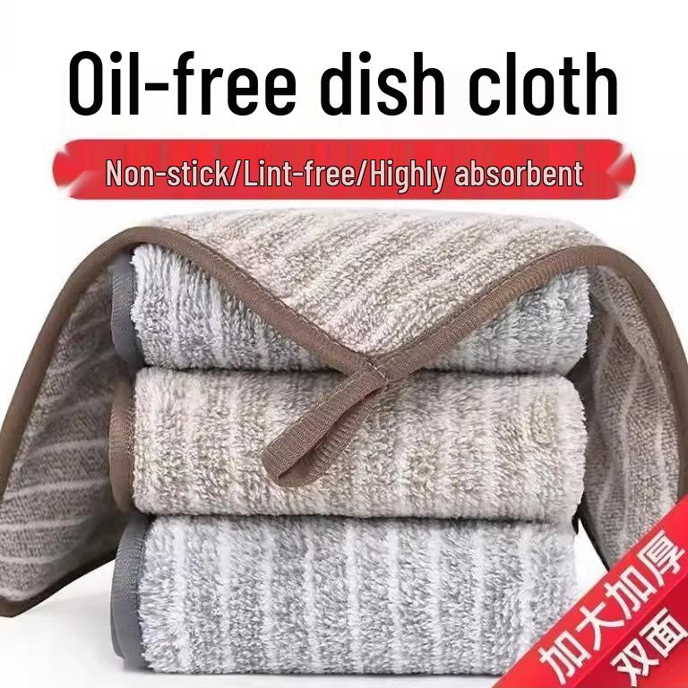 Newcomer: 6-Piece Bamboo Charcoal Dishcloth Set - Non-Stick, Oil-Resistant, Thick, and Absorbent.