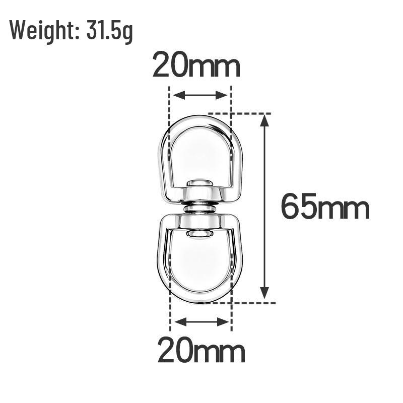 8-Shaped Rotatable Metal Buckle: Universal Nickel-Plated Hardware for Luggage and Backpack Straps