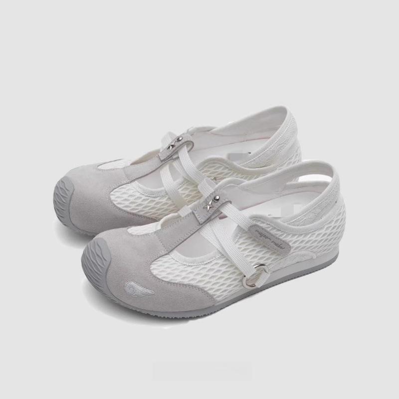 Mary Jane Single Shoes Women's 2025 Summer New Mesh Breathable Sports Sandals Flat-bottomed Versatile Casual Forrest Gump Shoes