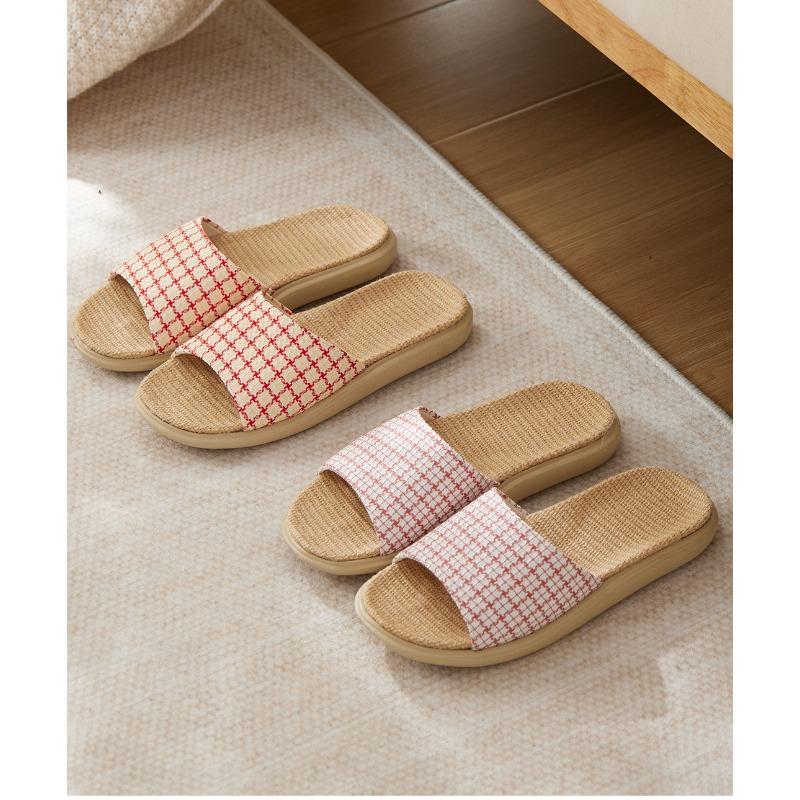 Fashion Retro Women's Home Linen Slippers