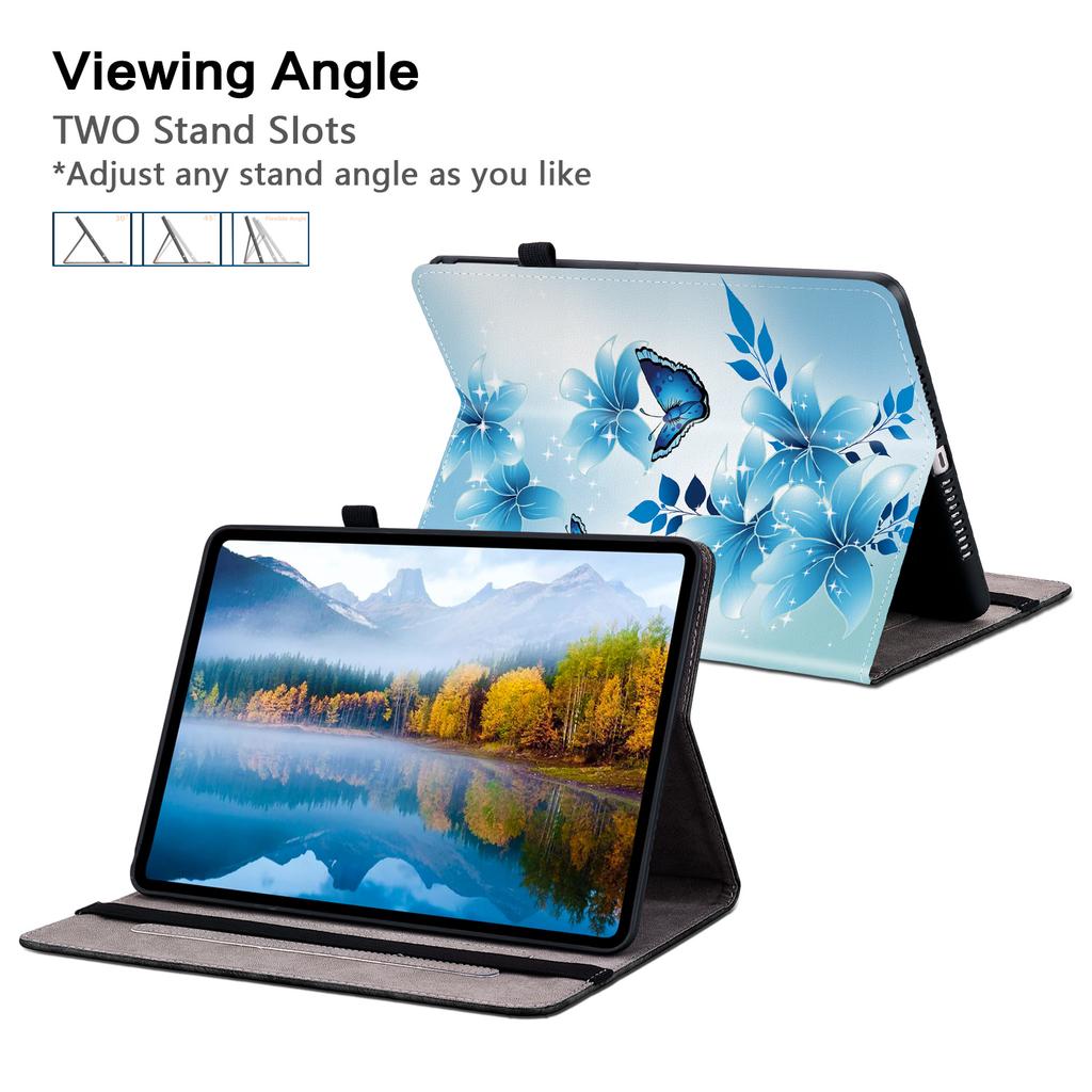 PU Leather Tablet Case for Apple iPad Pro 11 (2020)-11 Styles! Durable,with 2 Stand Slots,Pencil Holder & Card Slots,Flexible TPU Back Cover