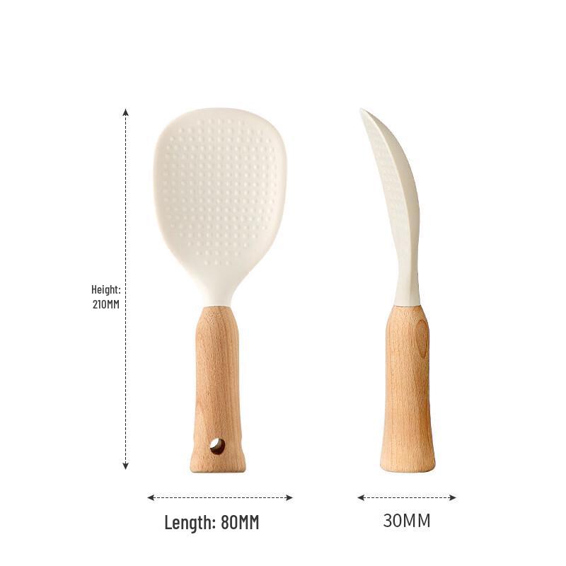 

Non-Stick Silicone Rice Spoons with Beech Wood Handle, Set of 3