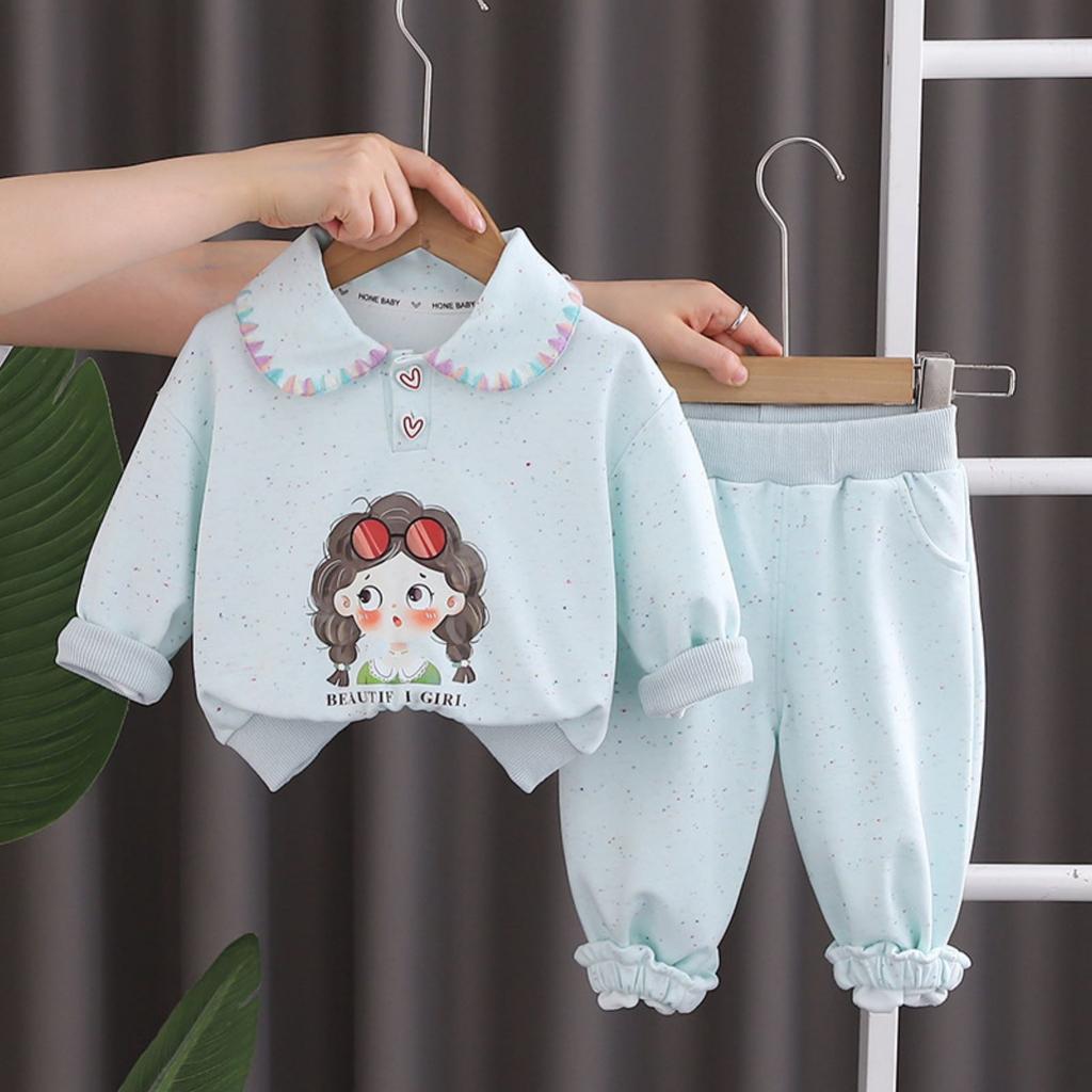 Kids Casual Long-Sleeve Set, Comfortable Daily Wear Outfits
