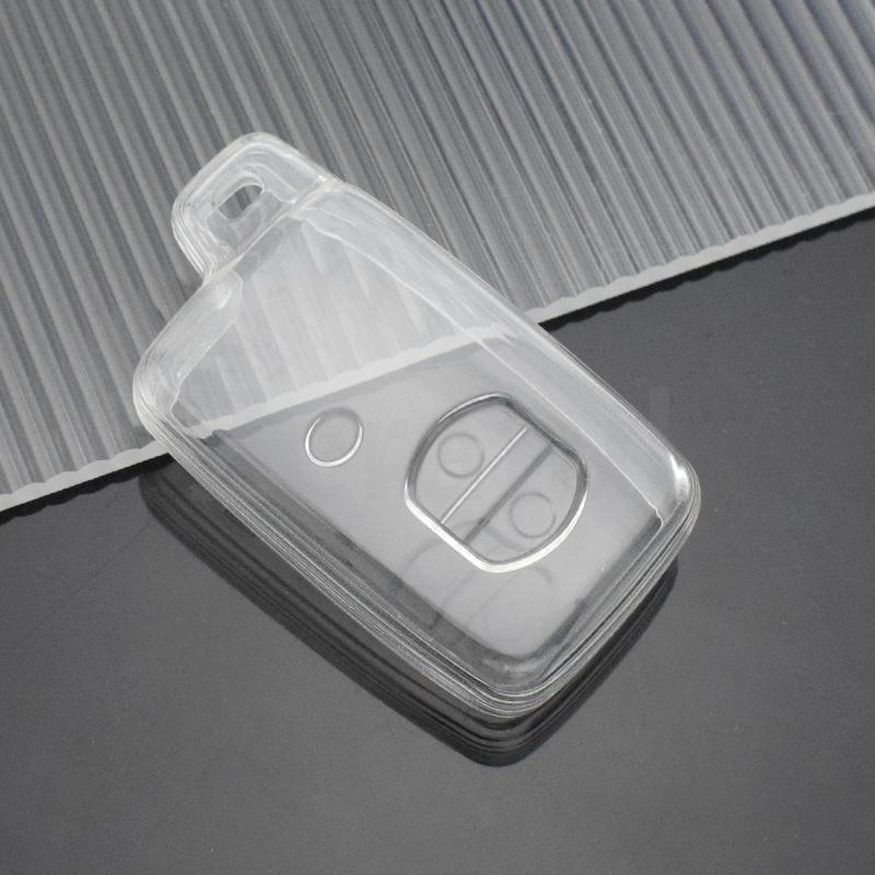 Transparent Tpu Car Shell Fob Holder For Toyota Land Cruiser Lc200 Prado 150 Camry Prius Crown Key Case Fob Cover Accessories