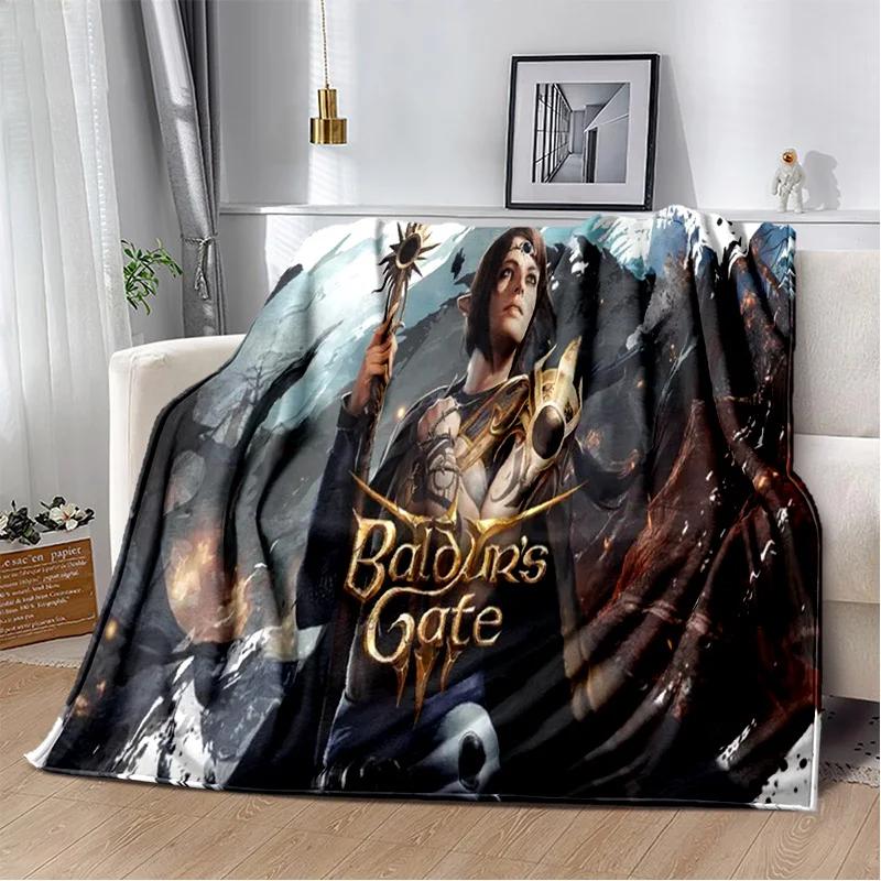 Baldur Gate3 Game Gamer Cartoon 3D Blanket,Soft Throw Blanket for Home Bedroom Bed Sofa Picnic Travel Office Cover Blanket Kids