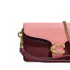 New COACH Tabby Leather One Shoulder Handbag, Crossbody Bag Mini Women's Macaroon Pink & Burgundy 76199-B4MZI