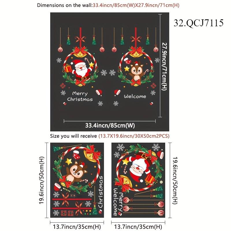 1pc Christmas Decoration Glass Door Sticker Window Sticker, Santa Claus Static Sticker, Scene Decoration, Home Decor, Christmas Decor, Party Decor