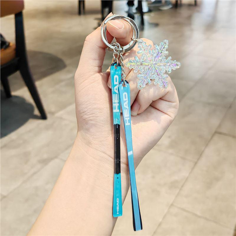 

Acrylic Snowflakes Ski Keychain Bag Charm for Men & Women Standard