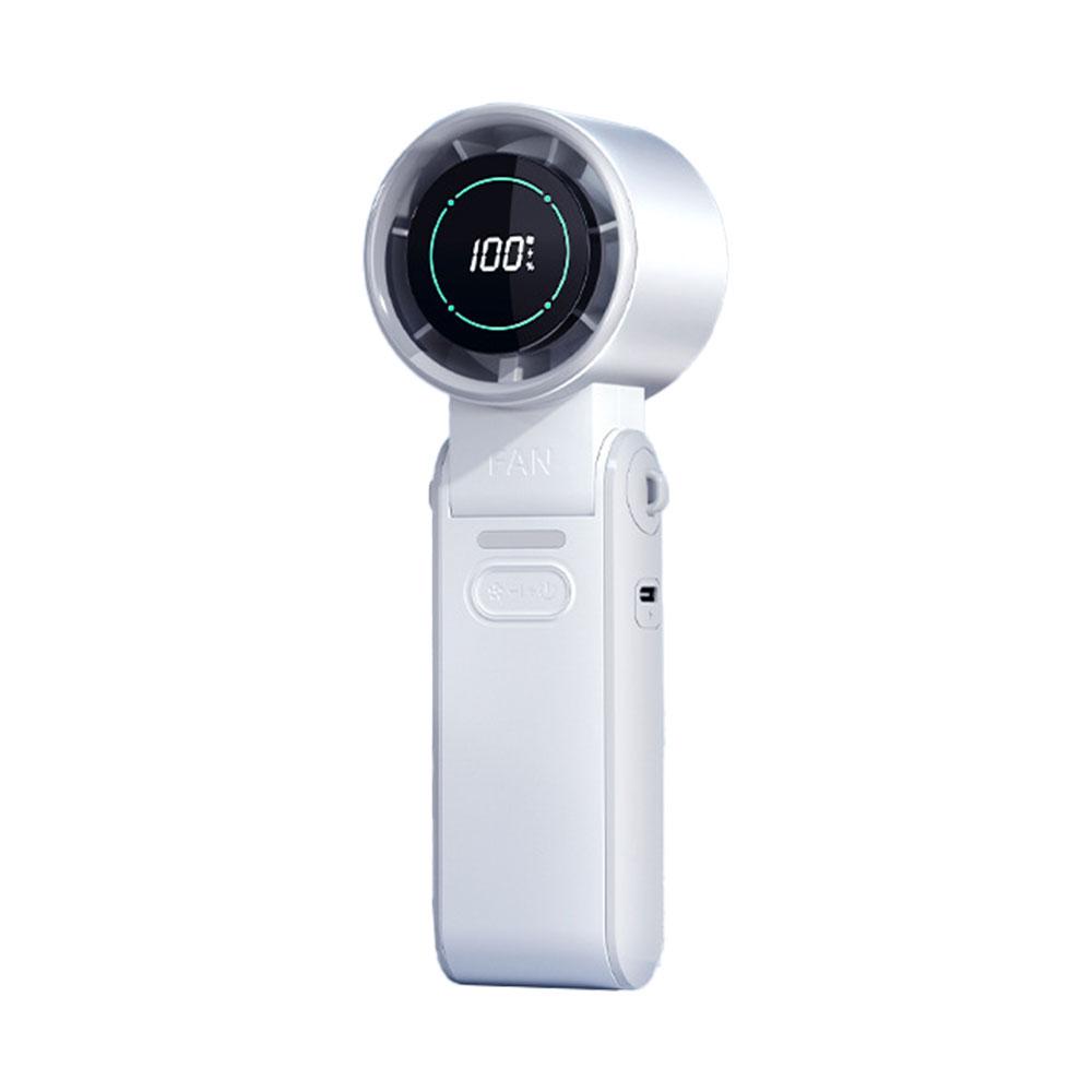 3600mAh Rechargeable Electric Handheld Fan 100 Speeds Adjustable Portable Outdoor Foldable Mini Air Cooling Turbo Fan W/ Lanyard