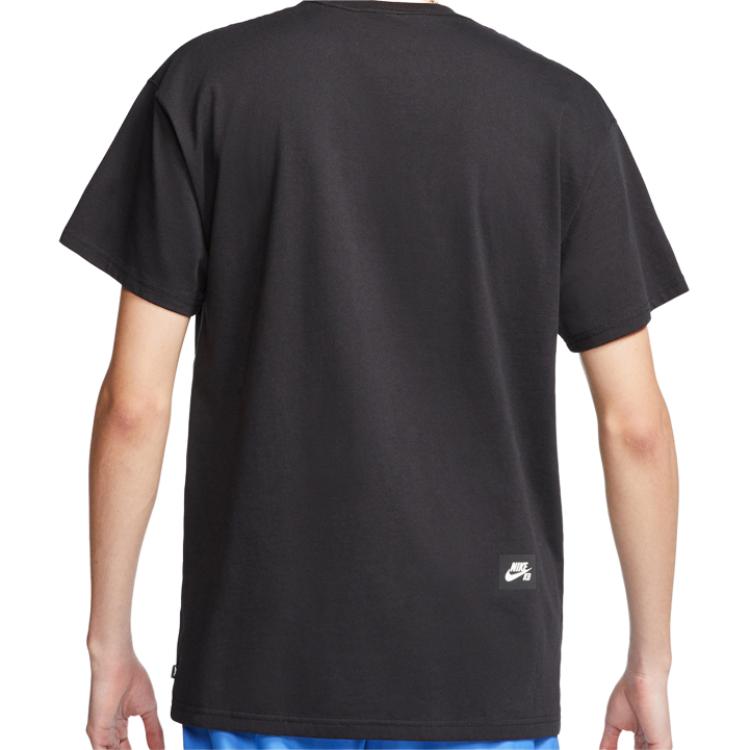 Nike T Shirts Men's Black Crew Neck Moderate Straight Fit CU0313-010