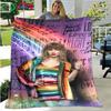 Hot Pop Female Diva Singer Pattern Blanket Flannel Thin Blanket Portable Home Travel Office Lunch Break Blanket Birthday Gift