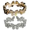 Bague de fiançailles ajustable style coréen avec papillons