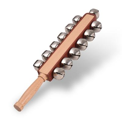 Hand Jingle Bells Hand Schlittenglocken Holz Shaker Jingle Bells Stick Musikalisches Schlaginstrument