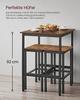 Breakfast Bar, Tall Square Bar Table, Durable Steel Frame, 60 X 60 X 90 Cm, Easy Assembly, For Kitchen Living Room, Dining Room
