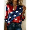 Vintage Contrast Stripe Satin Long Sleeve Shirt Loose Fit Casual Workwear Blouse Women