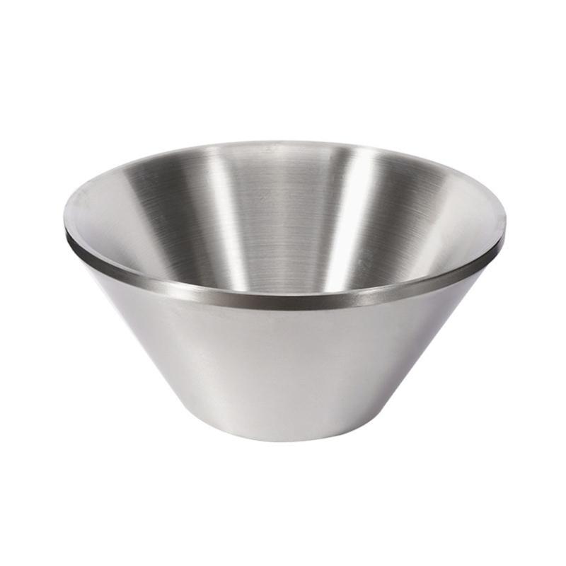

Double Layer Stainless Steels Bowl Antiscalding V Shape Mixing Salad Bowl Kitchen Serving Bowl for Restaurant Home Party серебряный