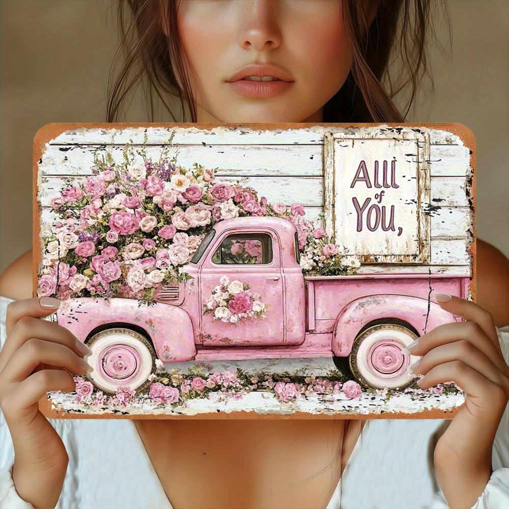 

Vintage Metal Wall Art Flower Sign x Inch Retro Decor for Halloween Christmas 20x30cm（7.8x11.8inch）