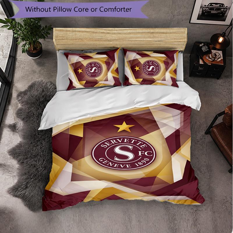 Biancheria da Letto a Tema Servette FC Set 3 Pezzi Copripiumino Biancheria da Letto Decorativa Per Camera da Letto di Adolescenti Decorazione per la Casa
