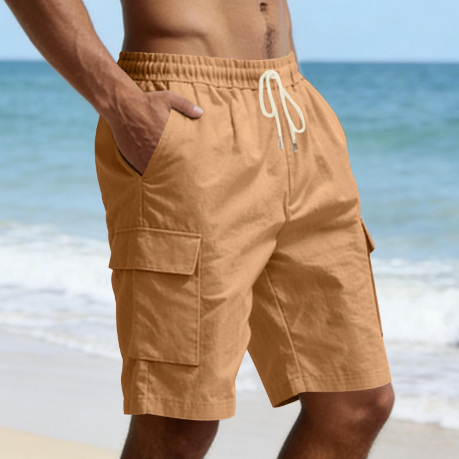 

Men s Casual Cargo Pants - Loose-fitting, Quick-drying, Breathable Five-pocket Pants S