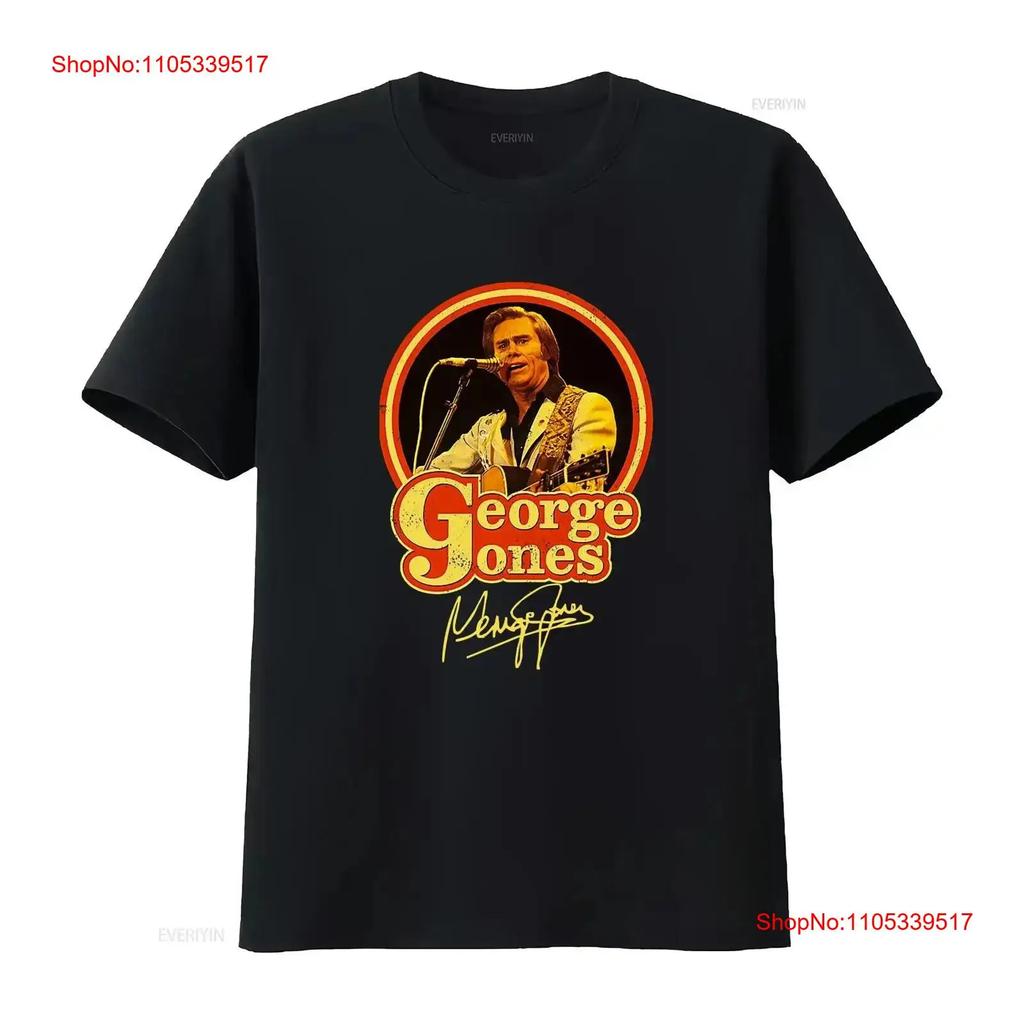 Singned George Jones T Shirt Size S To 3XL Black Cotton Vintage Washed Streetwear Designer Clot