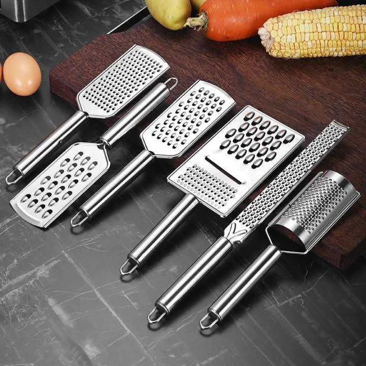 Lemon Zester Stainless Steel Cheese Grater Slicer Rectangle Chocolate Lemon Zester with Non-Slip Handle Kitchen Gadgets