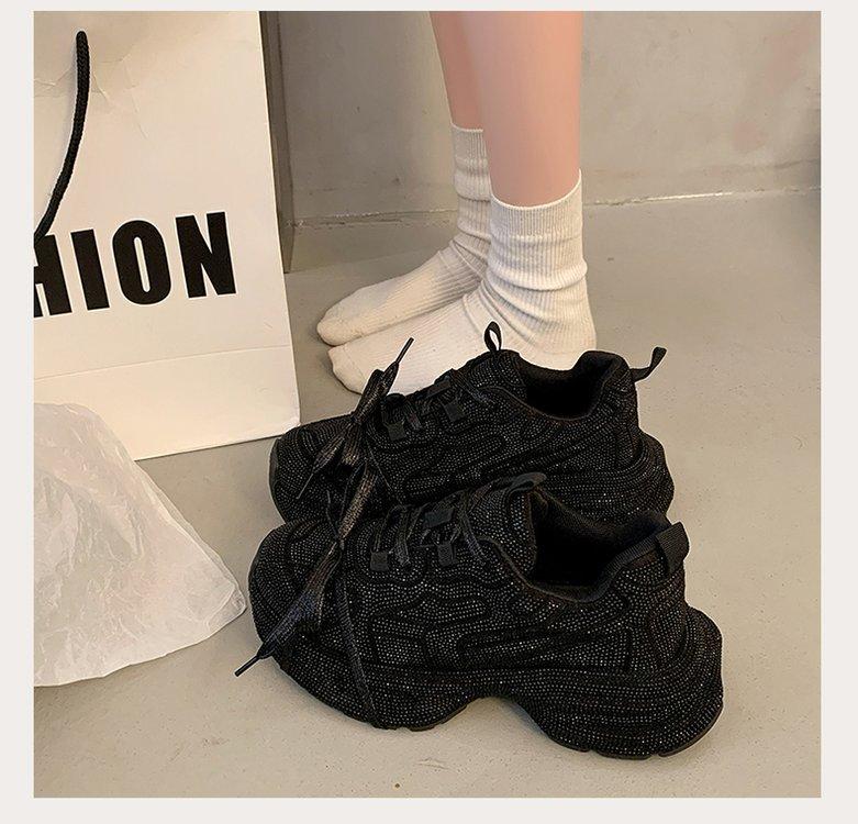 European goods full of diamond dad shoes women's spring 2025 new versatile thick-soled heightening fried street sports and leisure women's shoes