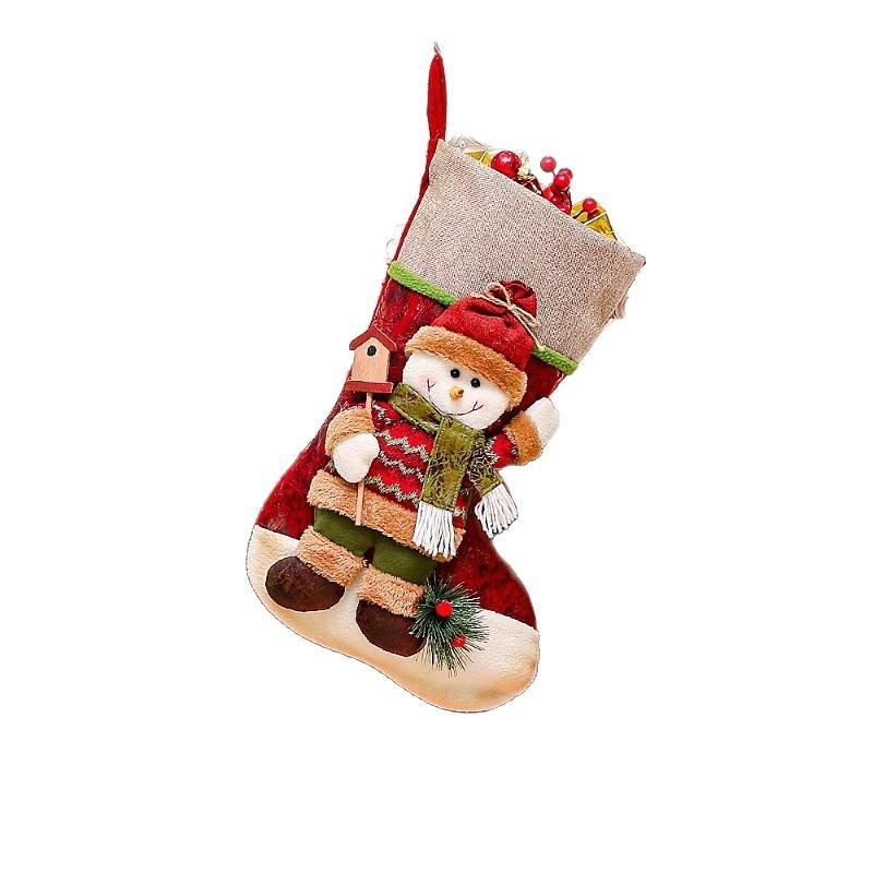 Christmas stockings candy bag, Christmas decorations cartoon Santa tote bag, holiday pendant scene arrangement
