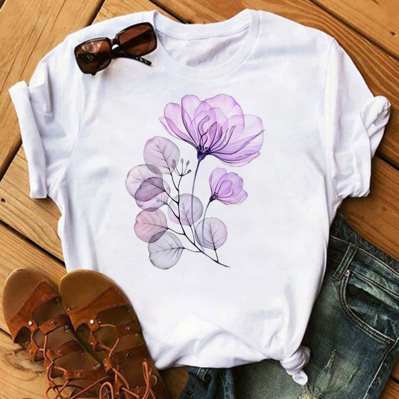 New Watercolor Floral 3D Print Women Tshirt Harajuku Streetwear Short Sleeve T Shirts Cartoon Casual Woman Tops Clothes