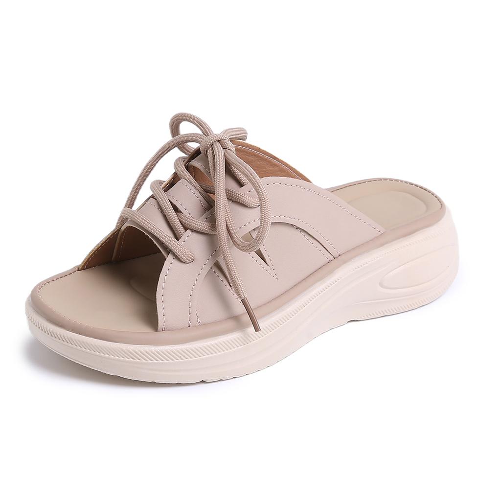 Damen Pantoffeln Keilsandalen Sommer Offene Zehe Weiche Hausschuhe Breite Passform Kreuzriemen Sandalen Plateau Leichte Strandslipper