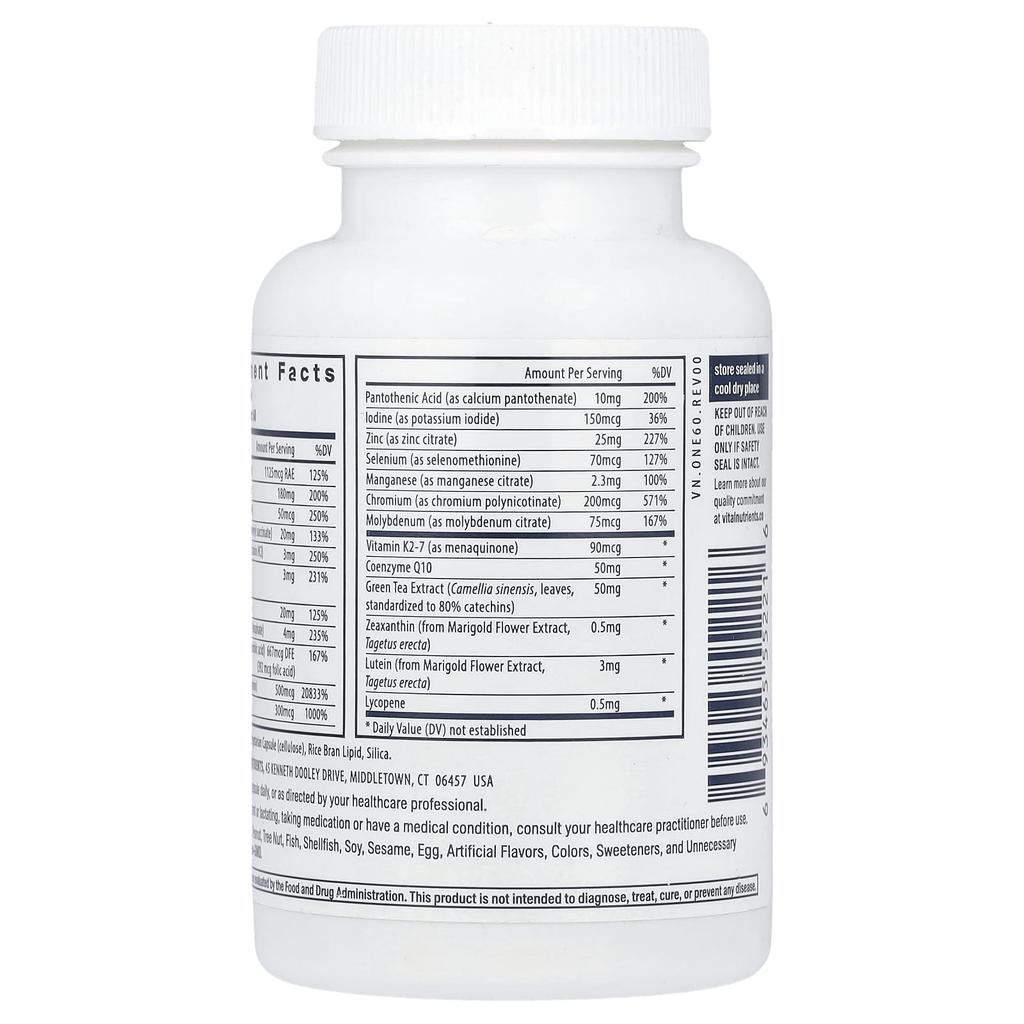 Comprehensive Vitamin, 60 Veggie Capsules Once a Day