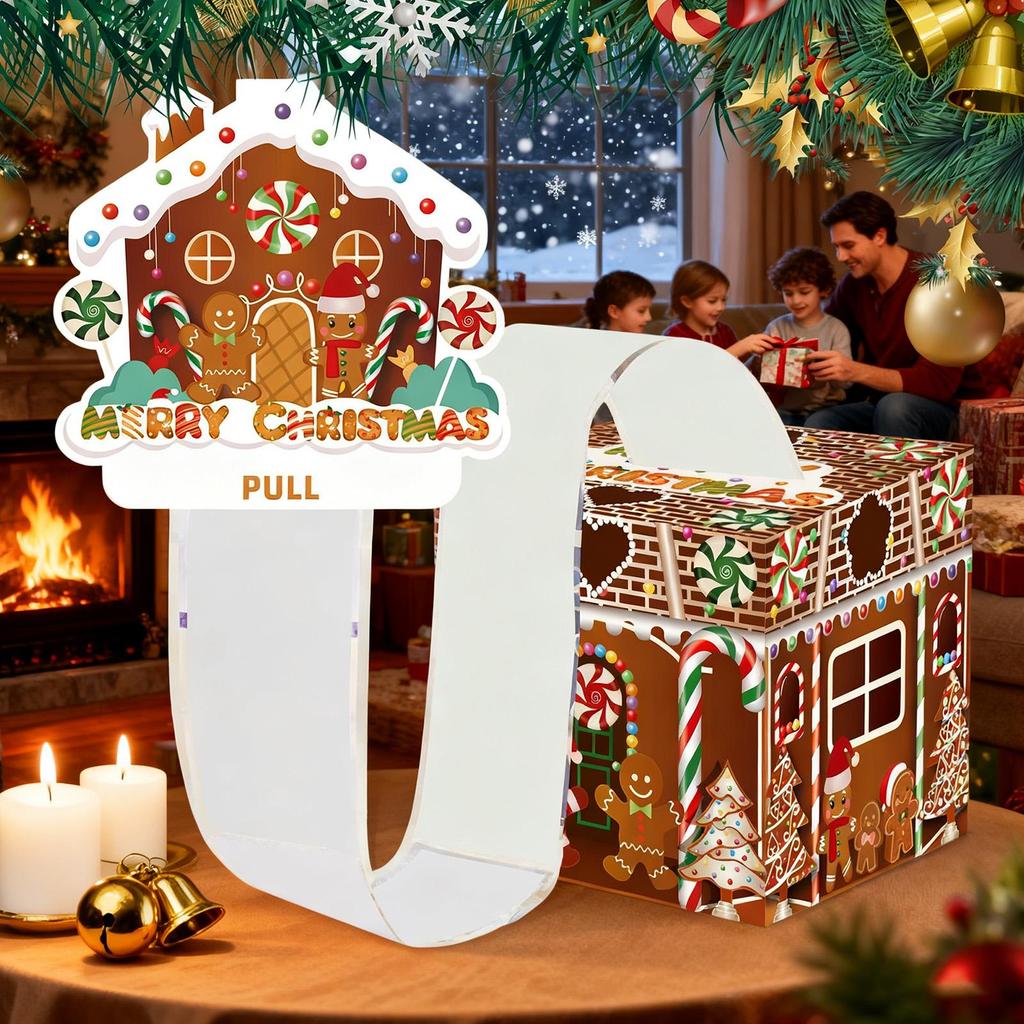 Christmas Money Box For Cash Gingerbread Man Festive Party Favors Money Pull Box For Cash For Family Friends Kids Adults Men