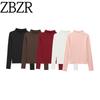 Za Autumn New Women Clothes 2025 Western Style Versitile Fashion Simple Long Sleeve Turtleneck T-shirt Top 2335643