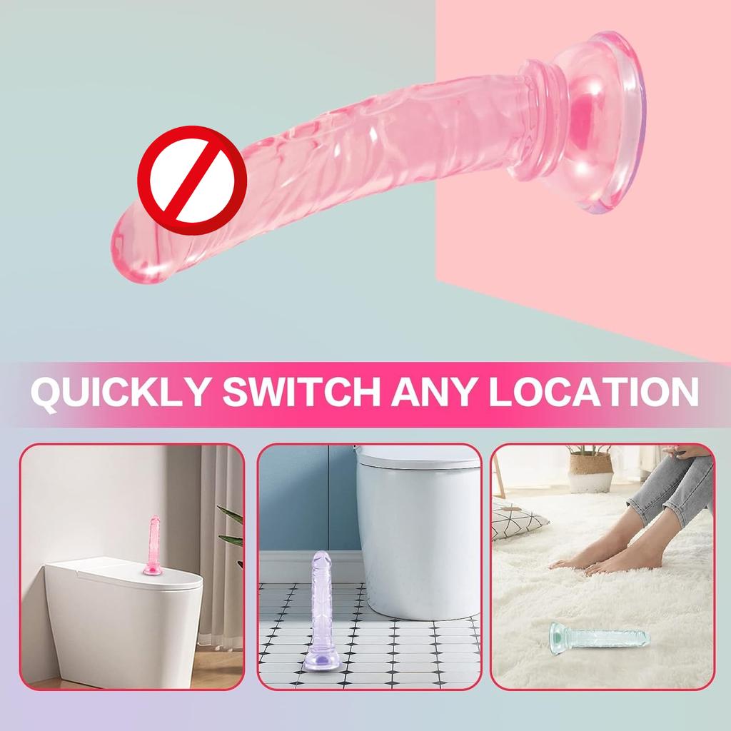 5.62 Inch Realistic Small Dildo, Anal Plug Training with Strong Suction Cup Anal Prostate Vaginal G-Spot Sex Toys for Beginners