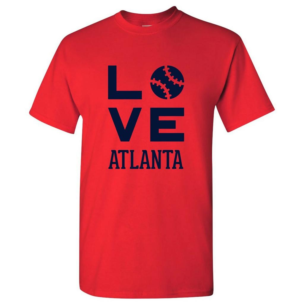 Atlanta Love Baseball League Team Pride Hometown Majors T Shirt - Red
