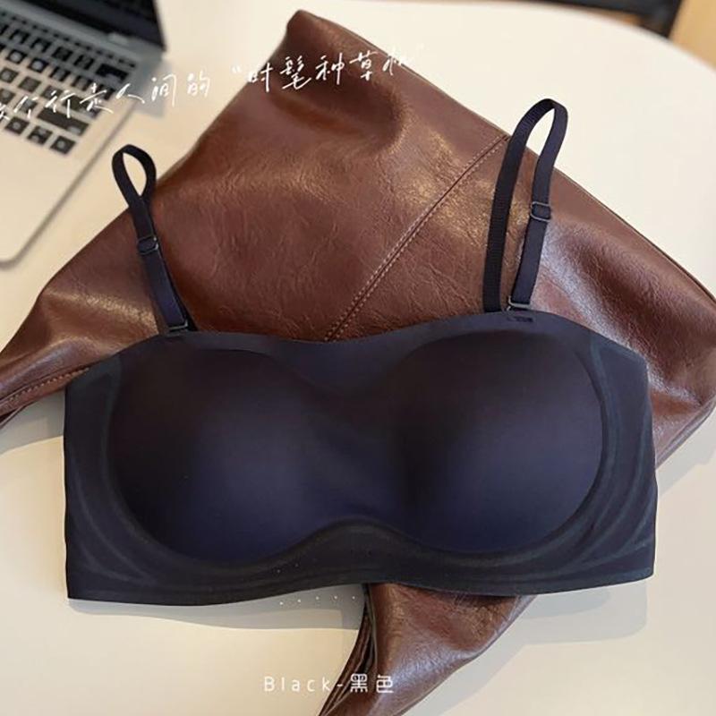 Strapless Tube Top Underwear Women's Small Breasts Gather and Show Large, Non-slip Chest Wrap, Anti-light and Seamless Invisible Beauty Back Bra Cover