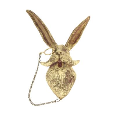 Home Decor Waterproof Bronzed Resin Animal Hanging Sculpture Sunscreen Animal Head Wall Hanging