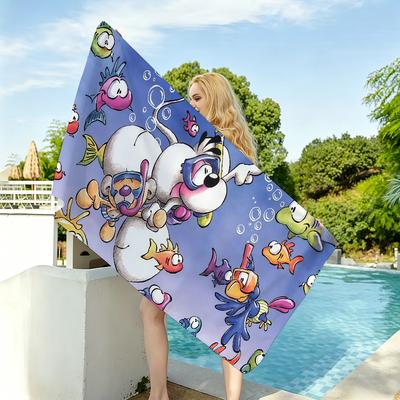 Cartoon Cute D-Diddl Towel Drying Bath Towel Applicable To Light Swimming Camping Yoga Beach Out