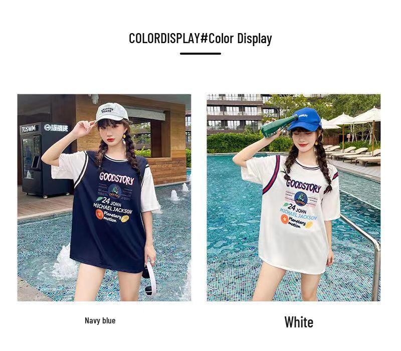 2025 Women's Conservative Three-Piece Slimming Plus-Size Swimwear Set