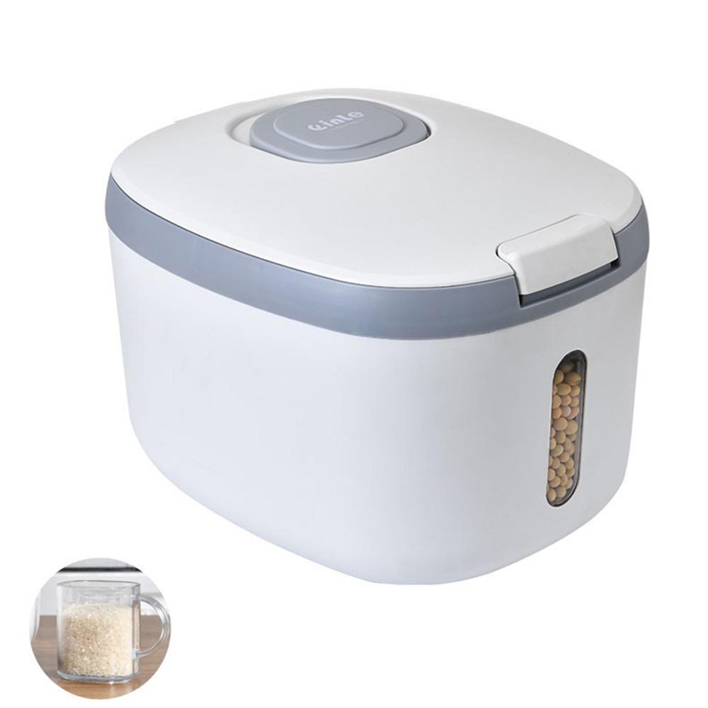 

Moisture-proof Rice Bucket Mutifunction Kitchen Storage Container Powder Storage Bucket Household 5kg сірий
