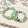 Natural Stone Bead Butterfly Bracelet for Women, Healing Stone Beaded Stretch Bracelet, Calming Spiritual Jewelry Gifts