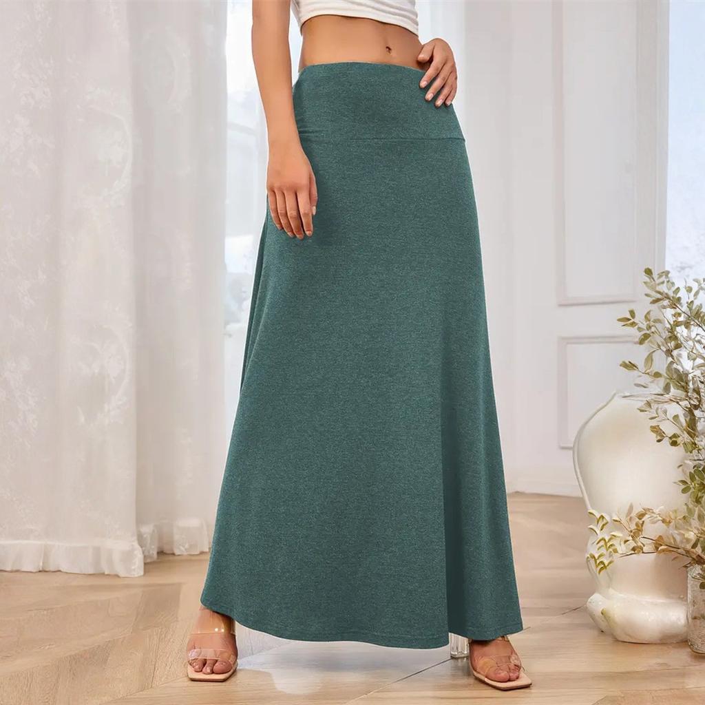 Women's Elegant And Fashionable Knitted -color Midi Skirt