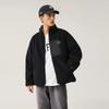 Li Ning Sportmode Serie Amerikaanse Vintage Casual Eenvoudig Veelzijdig Winddicht Los Fleecejack Uniseks Jack Zwart AFDUC95-8