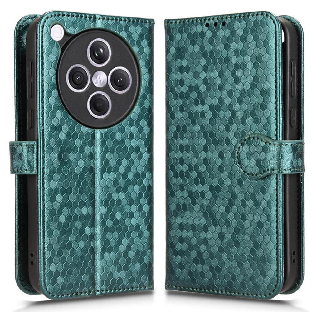 

For Oppo Find X8s+ 5G Wallet Case Dot Pattern Imprint PU Leather Phone Cover Green