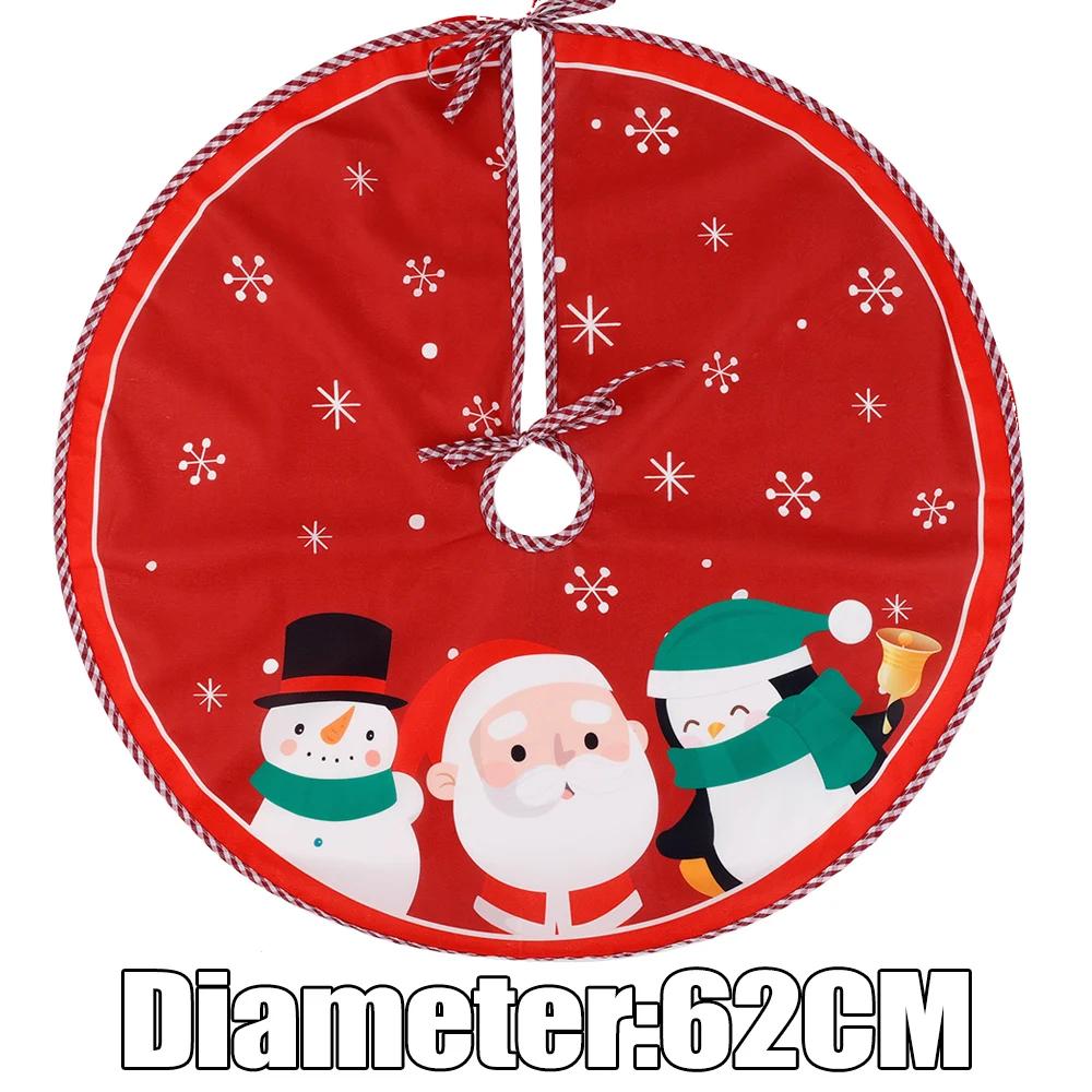 Short Plush Christmas Tree Skirt Xmas Trees Skirts Base Cover Snowflake Santa Claus Snowman Pattern Home Party Xmas Decoration
